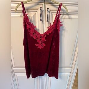 Velvet camisole with adjustable straps